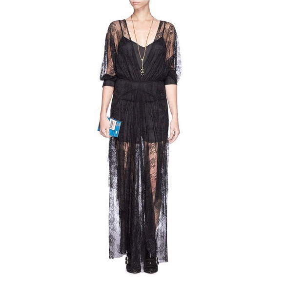 SOLD 🌈 MAJE GABRIELA LACE MAXI BLACK DRESS $520 - Picture 5 of 8